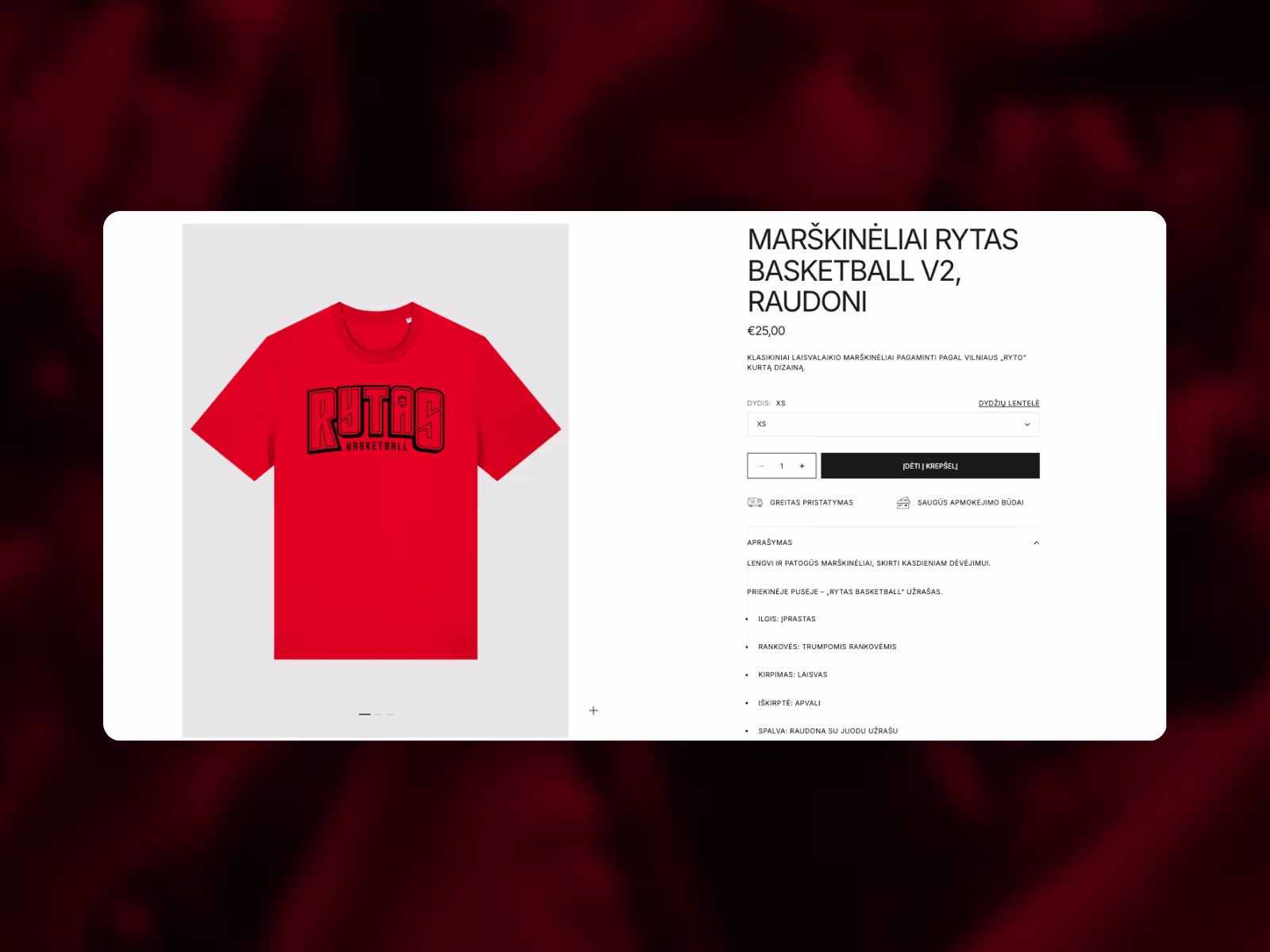 Vilniaus „RYTAS" Shop project screenshot 5